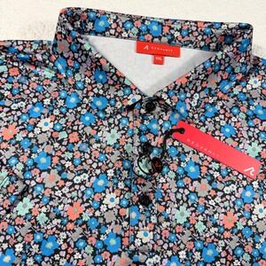 NWT Redvanly Mens Tuxedo Multi Floral Print Performance Polo Shirt Golf XXL